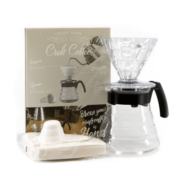 Hario V60-02 Pour Over Kit - black plastic set